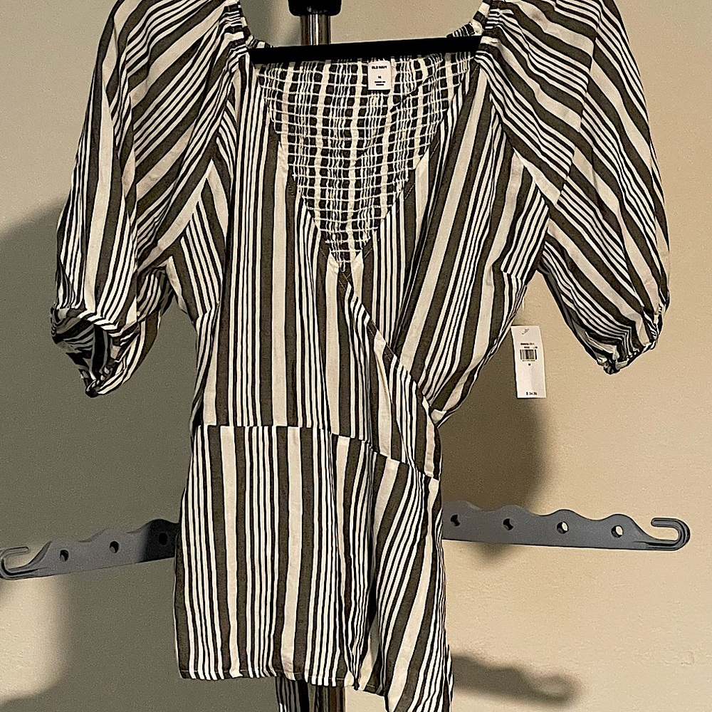 Striped wrap top